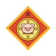 Cheerful Pig Zodiac Door Plaque (8×8)