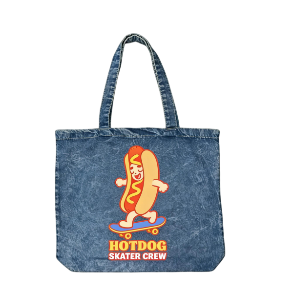 Hotdog Skater Crew Denim Tote Bag