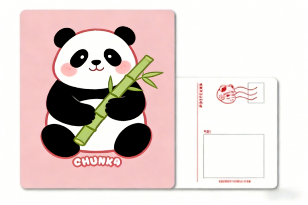 Cute Panda with Bamboo 5x7 Postcard