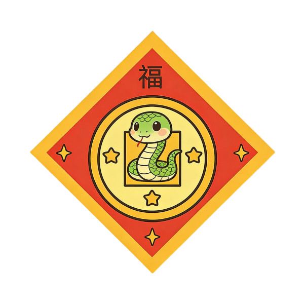 Charming Snake Zodiac Door Plaque (8×8)
