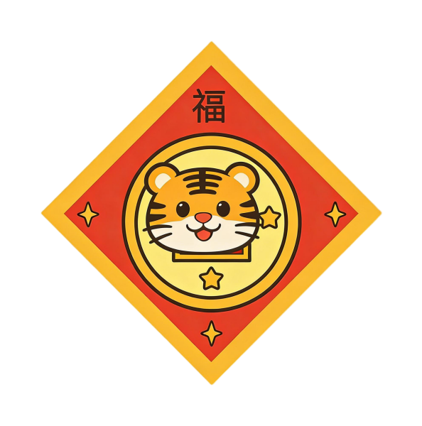 Vibrant Tiger Zodiac Door Plaque (8×8)